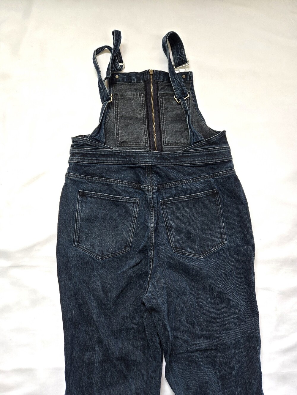 Madewell Denim Overalls Women's Size 16 Black Zip Front Wide Leg Jumpsuit - Picture 7 of 13